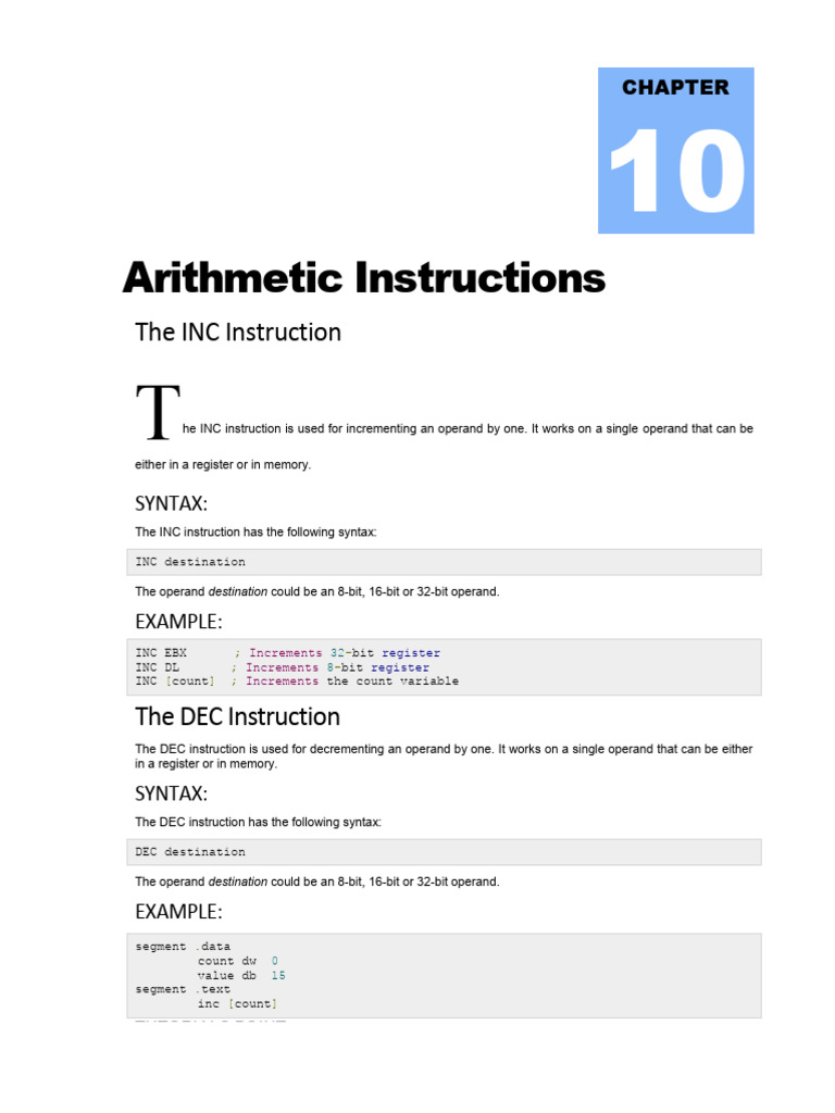ASM LEC#6 | PDF | Integer (Computer Science) | Division (Mathematics)