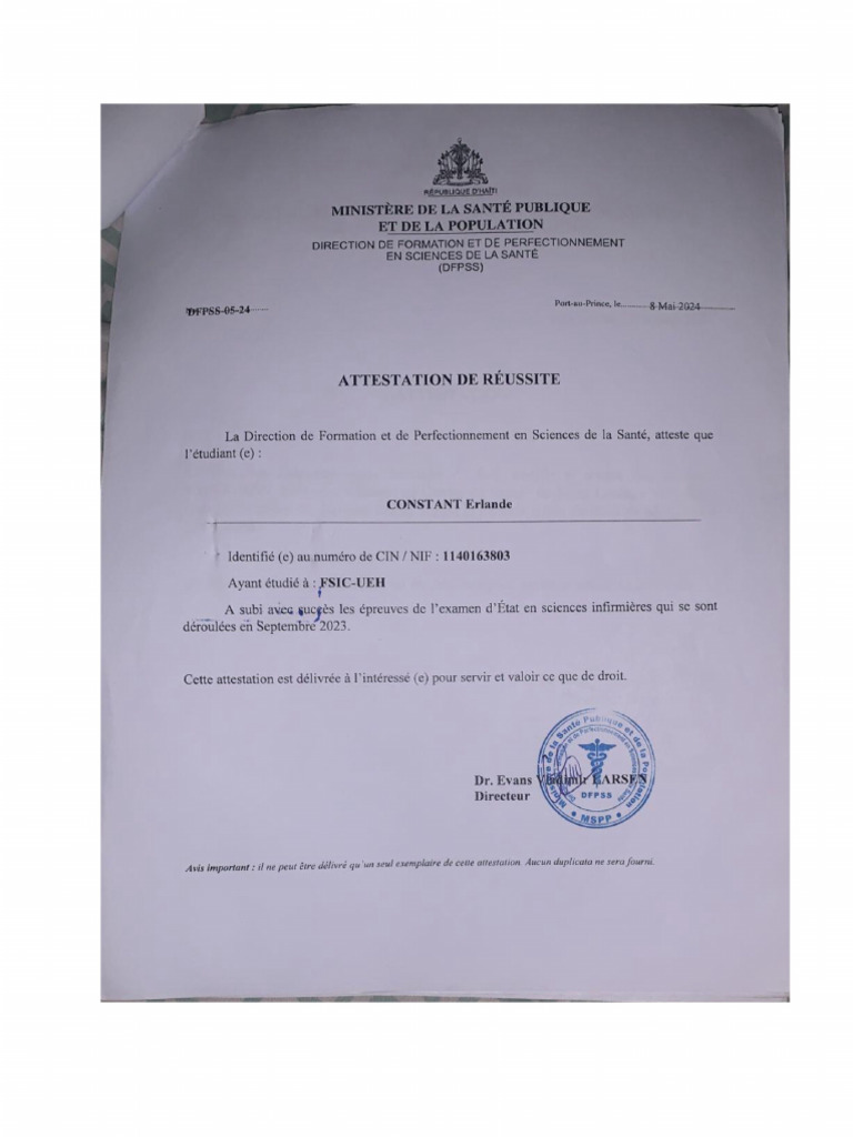 Attestation 1 | PDF