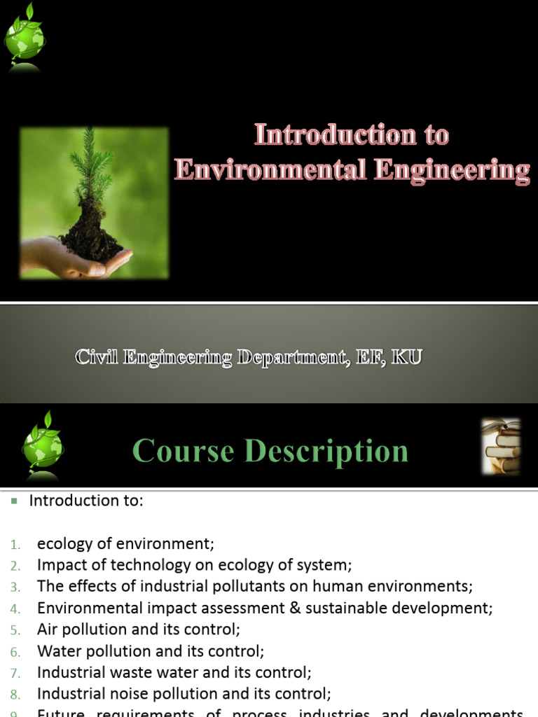 Environmental Engineering Lec 1 | PDF | Pollution | Natural Environment