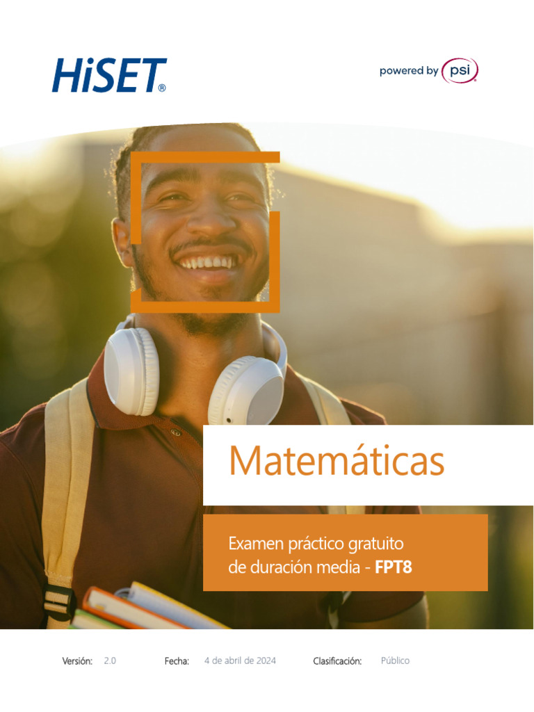 HiSET FPT8 Mathematics Spanish | PDF | Ecuaciones | Triángulo