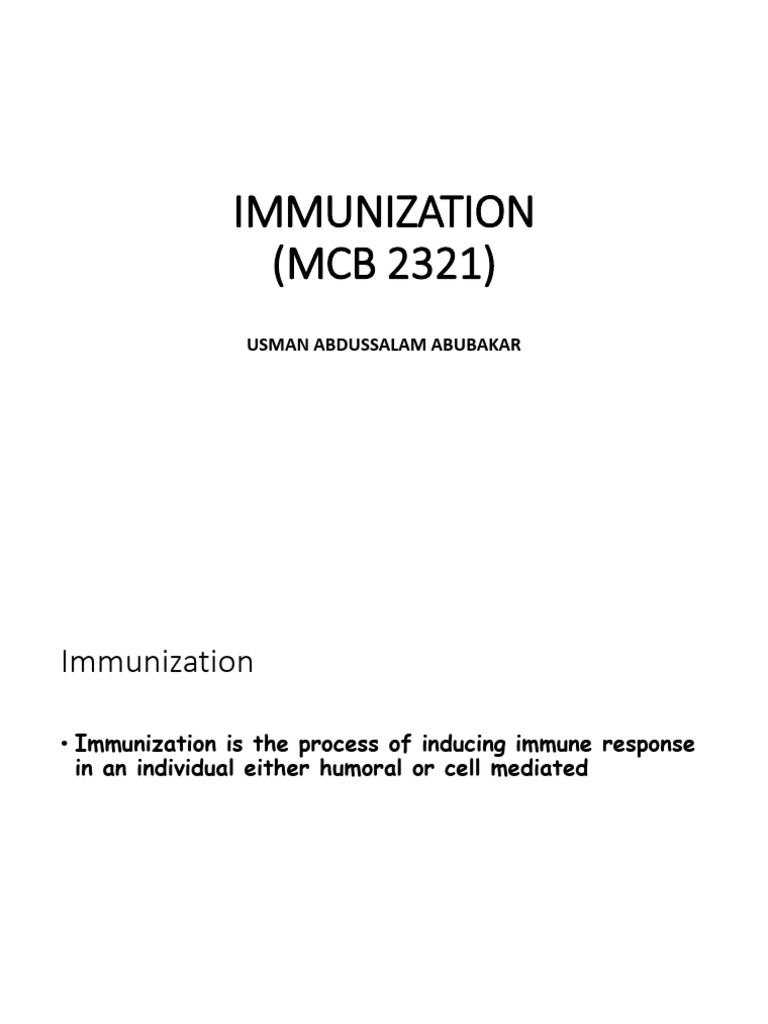 Immunization | PDF | Vaccines | Antibody