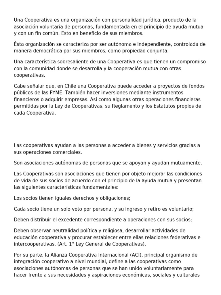 Que Es Una Cooperativa | PDF | Cooperativa | Economias