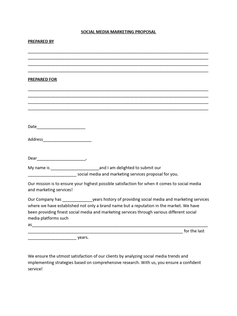 Social Media Marketing Proposal Template | PDF | Social Media Marketing ...