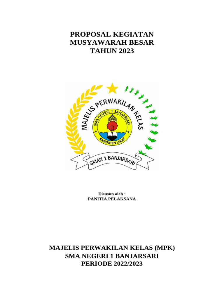 Proposal Mubes OSIS SMA Negeri 1 | PDF