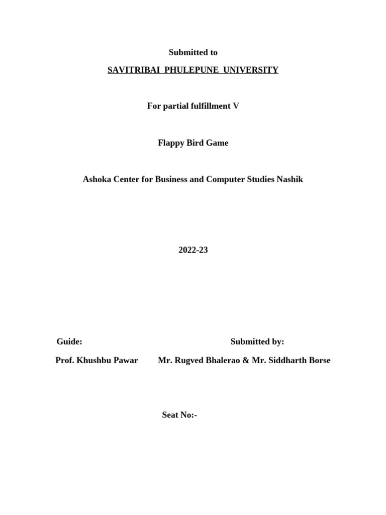 Student Flappy Bird Project | PDF | Operating System | Integrated ...