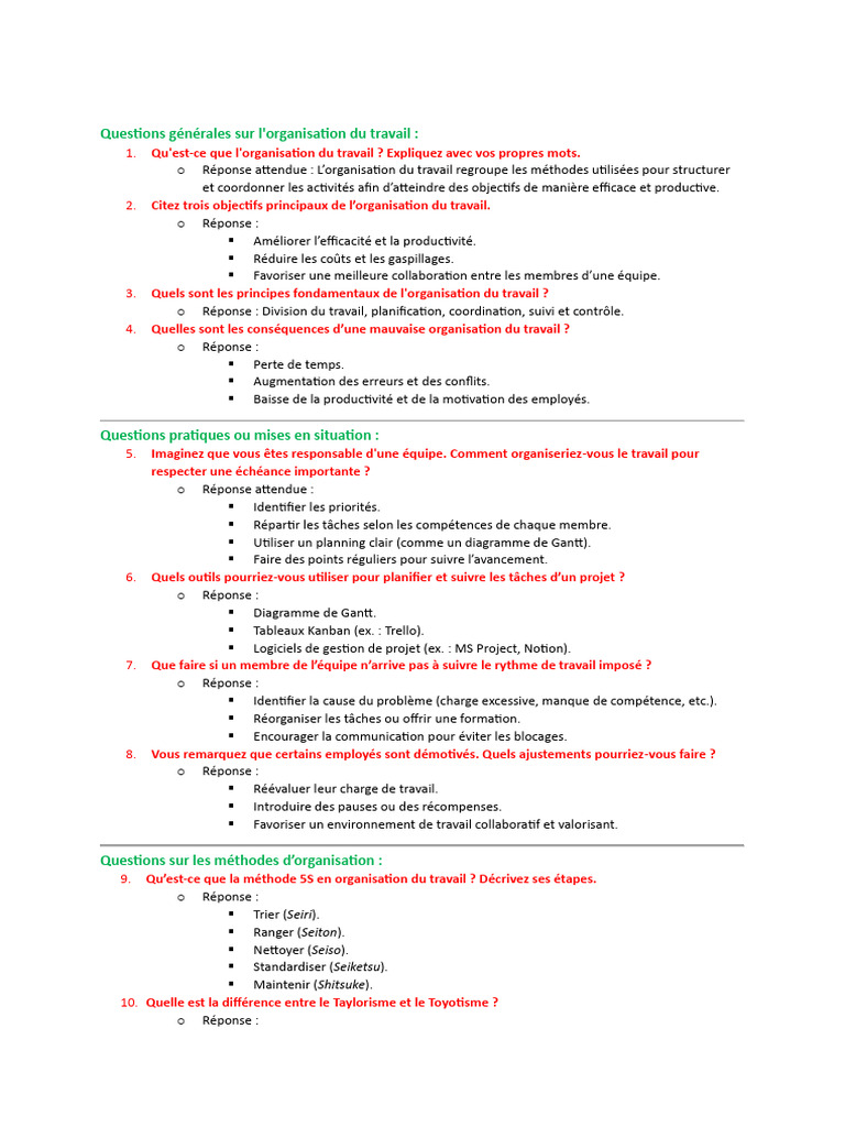 Méthodes d'organisation du travail efficaces | PDF | Gestion de projet
