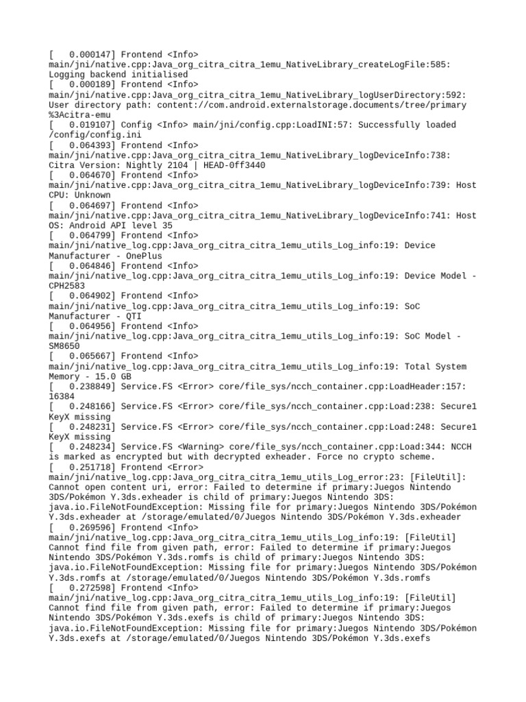 Citra Emulator Log Analysis on Android | PDF | Computing | Computer ...