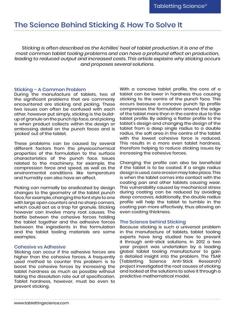 The science behind sticking and how to solve it pdf tablet