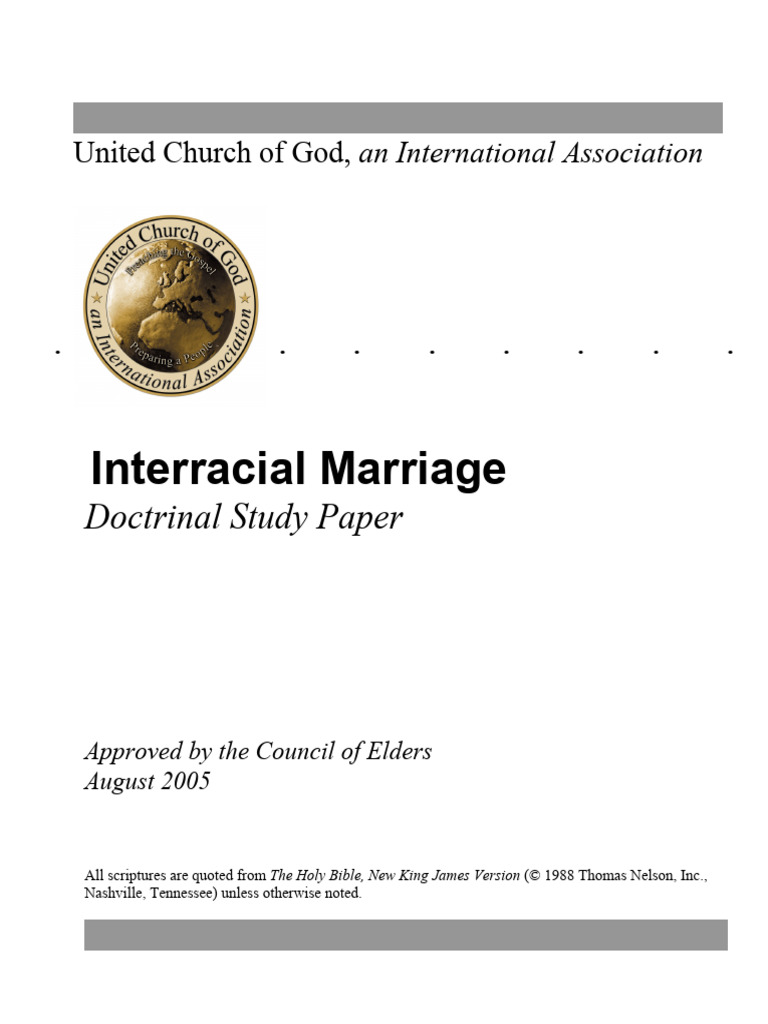 Interracial Marriage: A Doctrinal Study | PDF | Book Of Genesis | Book ...
