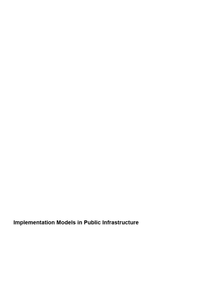 Implementation Models in Public Infrastructure | PDF | Public–Private ...