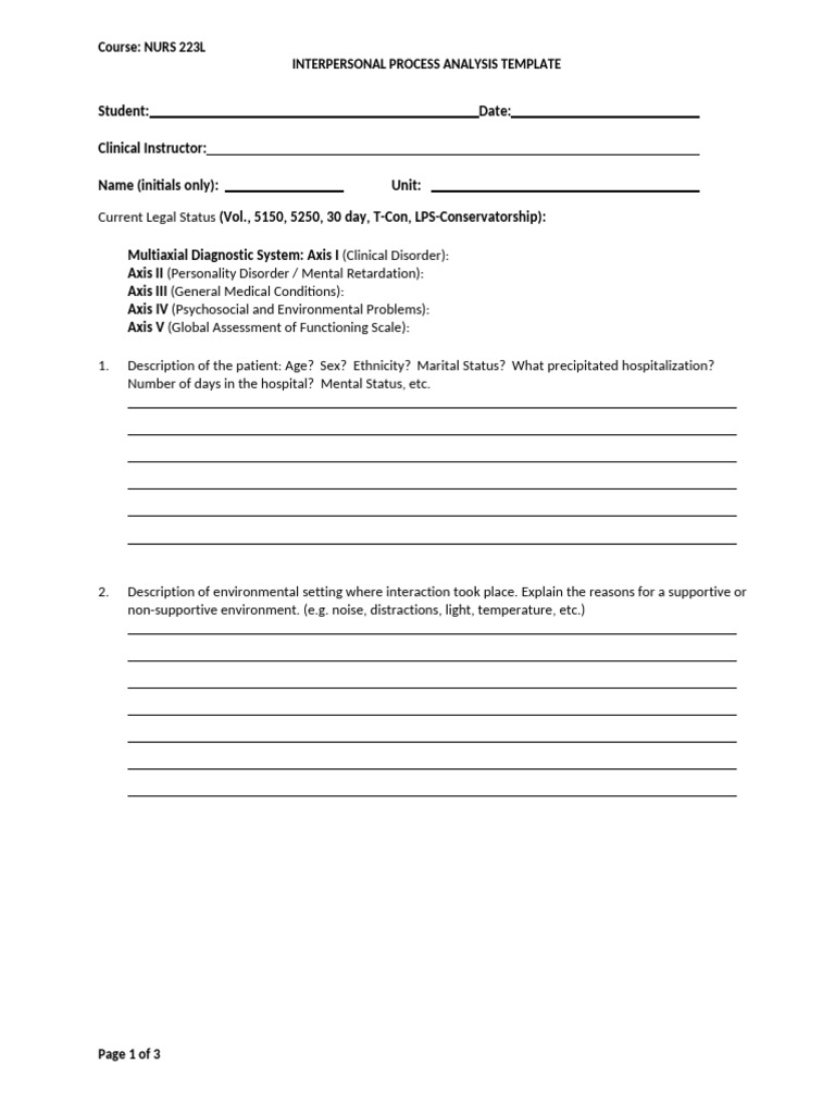 IPA Template | PDF | Nonverbal Communication | Diagnostic And ...