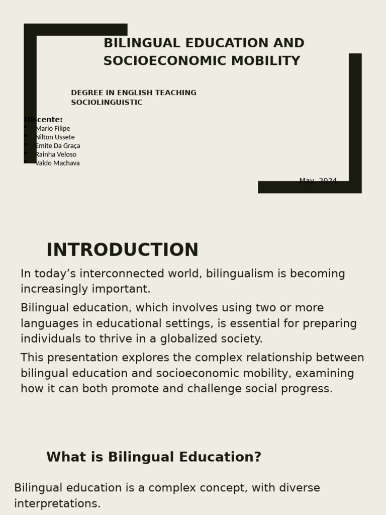 Bilingual Education and Mobility Insights | PDF | Multilingualism ...