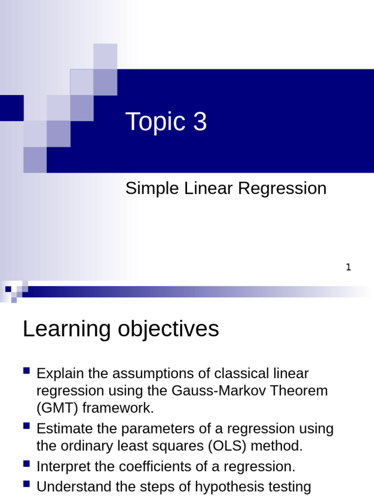 Topic 3a | PDF | Estimator | Ordinary Least Squares