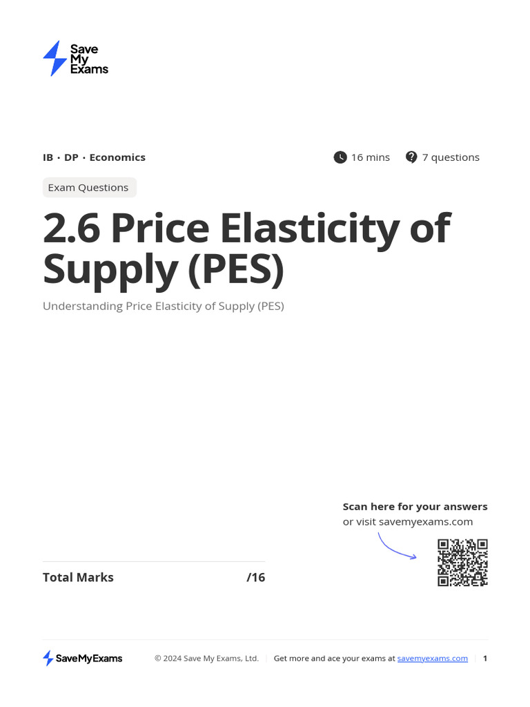 Understanding Price Elasticity of Supply | PDF | Elasticity (Economics ...