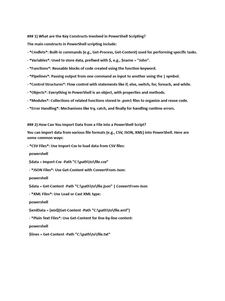 PowerShell Scripting Essentials Guide | PDF | Computing | Computer ...