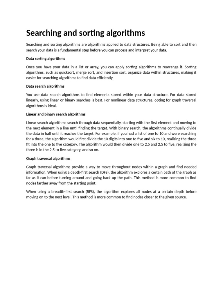 04-Searching and Sorting Algorithms | PDF