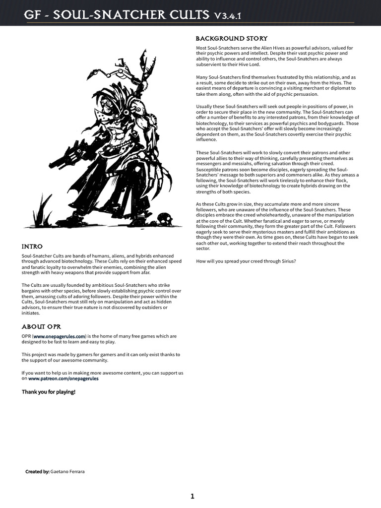 GF - Soul-Snatcher Cults 3.4.1 | PDF | Ballistics | Firearms