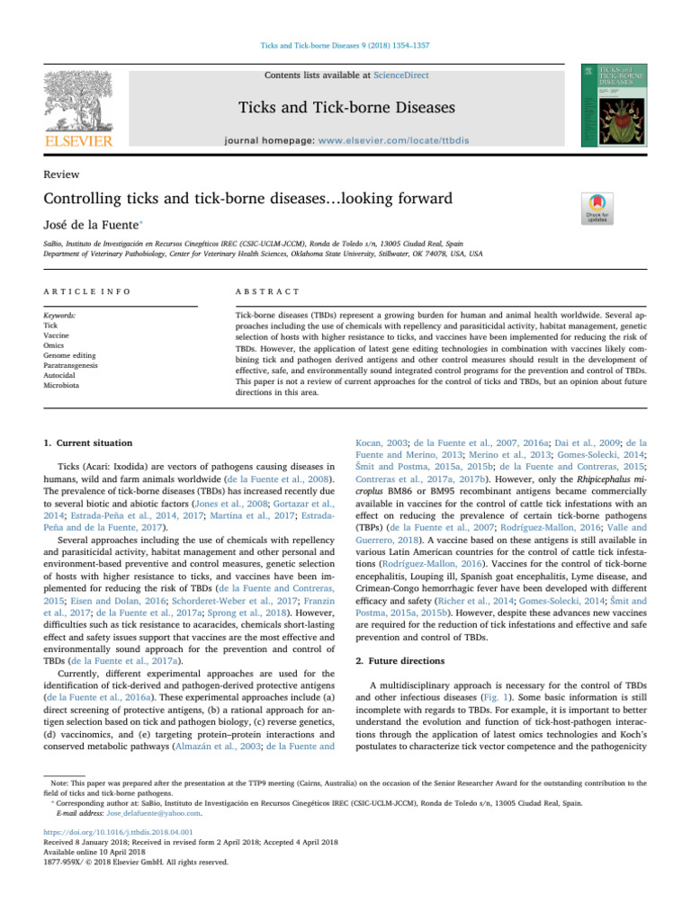 Controlling Ticks and Tick-Borne Diseases Looking Forward | PDF ...