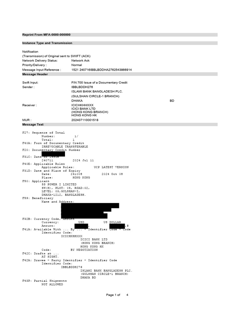 Demo LC Copy of SSPIL | PDF | Cargo | Tonne