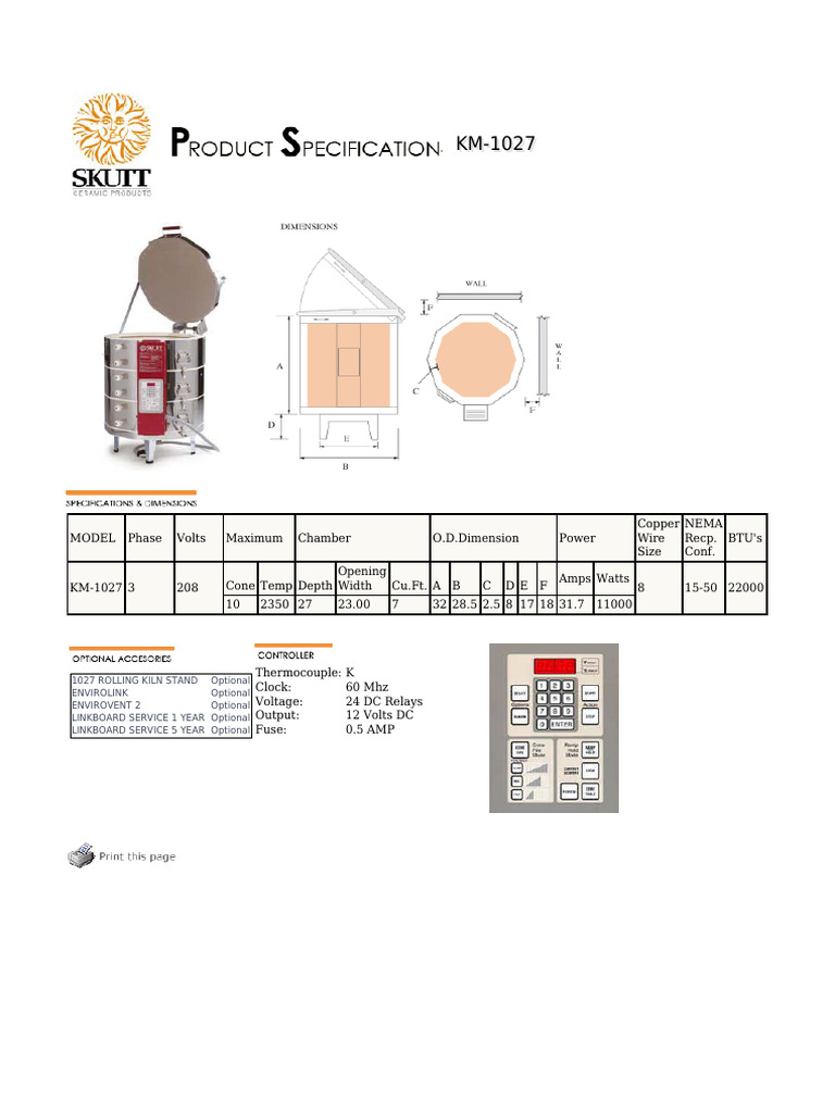 KM-1027 Specs | PDF
