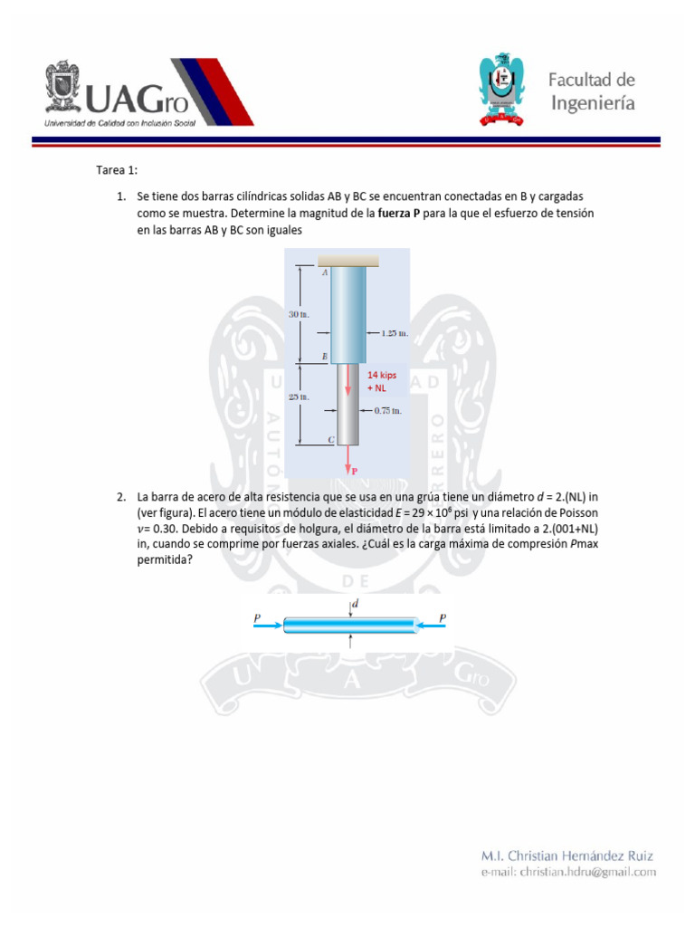 Problemas de Esfuerzo y Deformación | PDF | Métodos y materiales de ...