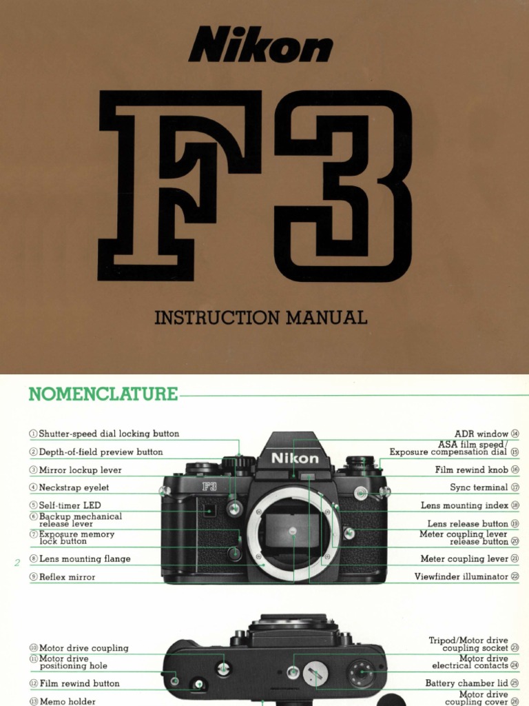 ニコン F マニュアル Nikon Manual Nikon: Instruction Manual | PDF | Shutter Speed | Exposure