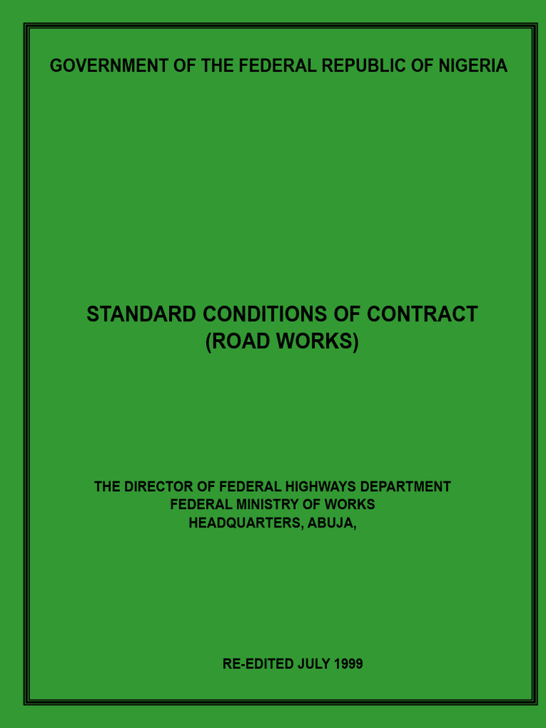 Standard Conditions for Road Works Contract | PDF | Employment ...