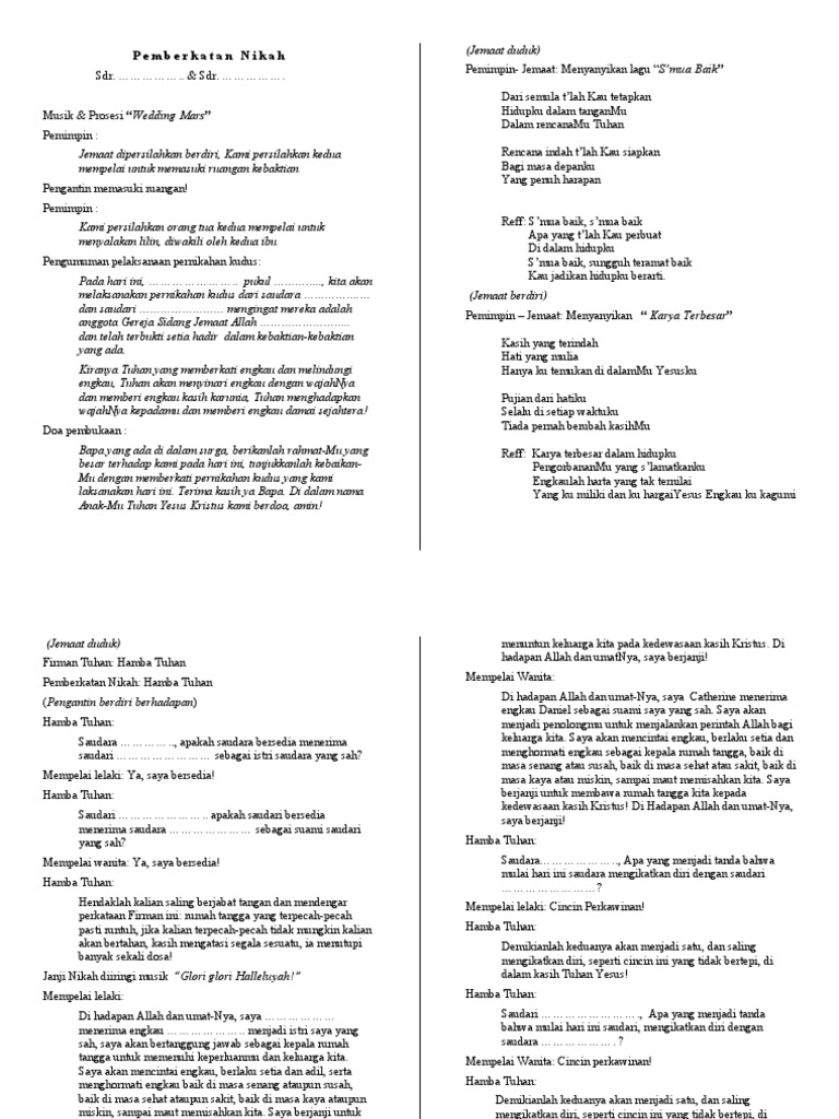 Skrip Pemberkatan Nikah Kudus Pdf