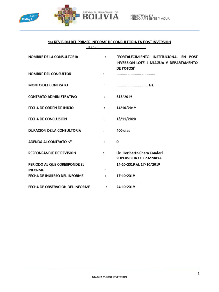 Formato Revision 1 Post Inversion | PDF | Negocios