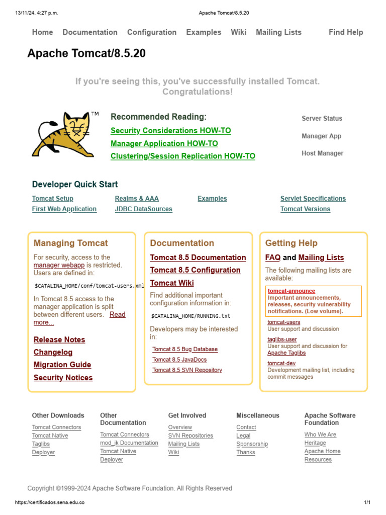 Apache Tomcat - 8.5.20 | PDF | Computing | Software