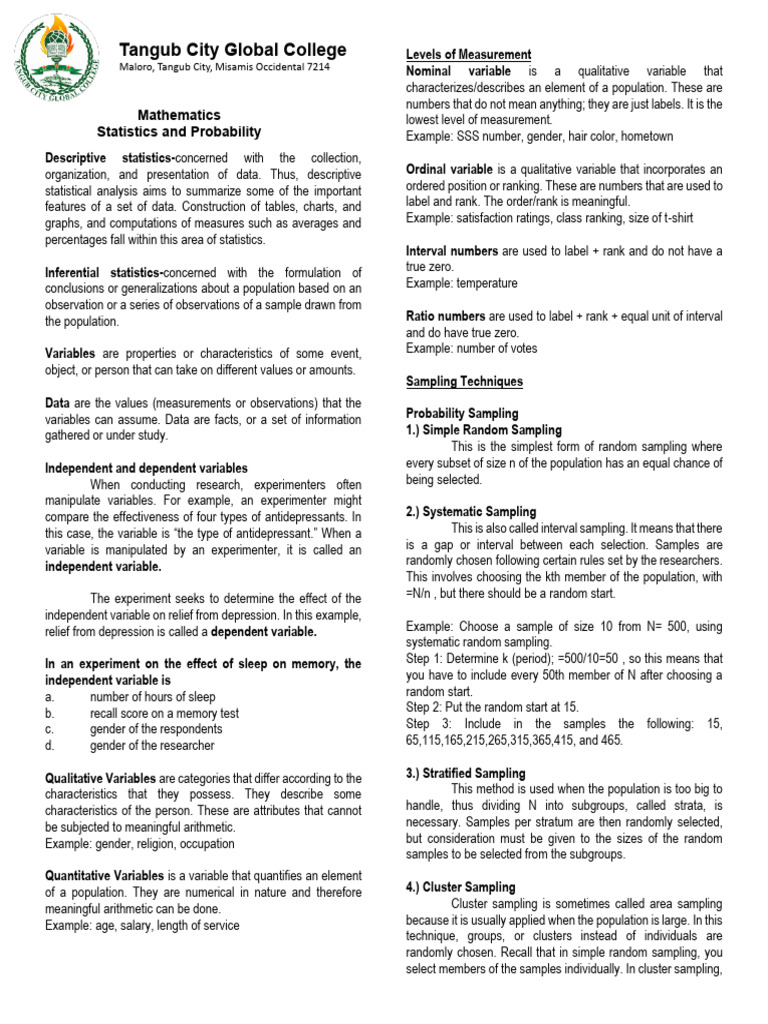 Understanding Statistics and Data Analysis | PDF | Sampling (Statistics ...