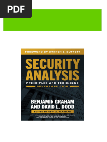 Security Analysis: Principles and Techniques (7th Edition) Benjamin Graham 2024 Scribd Download