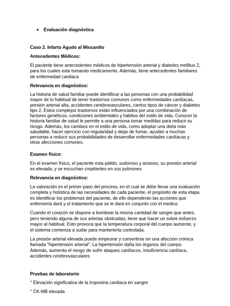 Diagnóstico de Infarto Agudo al Miocardio | PDF | Infarto de miocardio ...