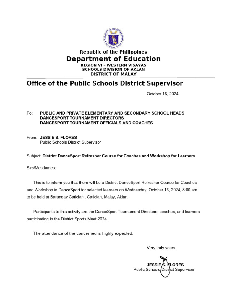 District DanceSport Course Announcement | PDF | Wellness