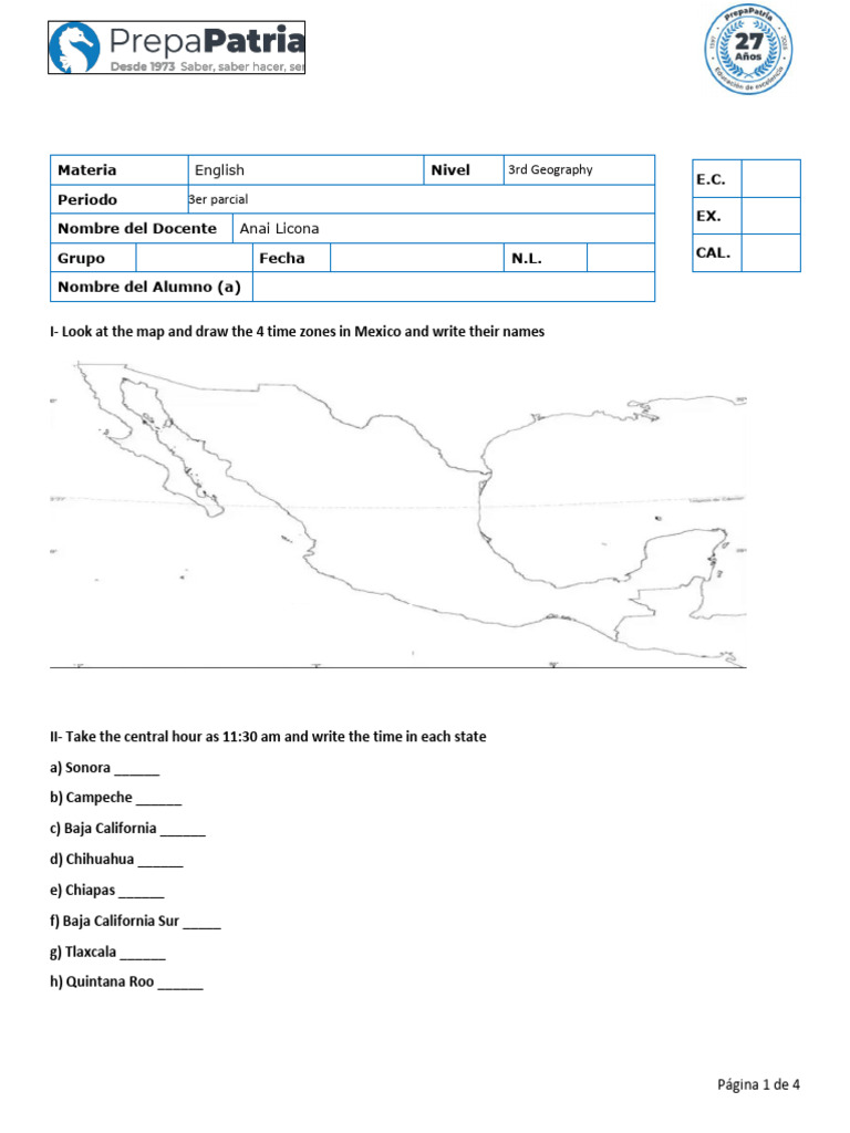 Geography Worksheet: Time Zones & Seismology | PDF | Earthquakes ...