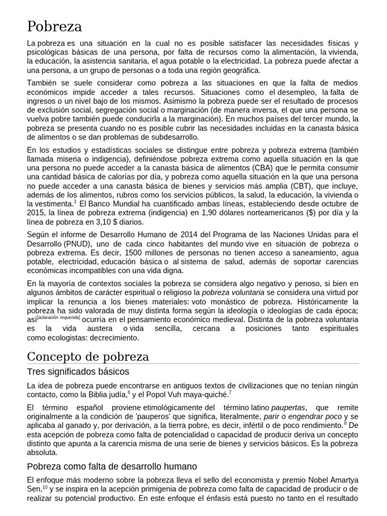 Pobreza | PDF | Pobreza | Pobreza e indigencia