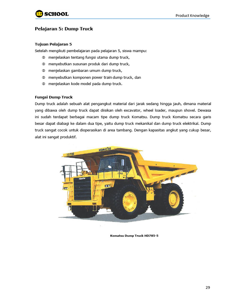 Komponen dan Fungsi Dump Truck | PDF