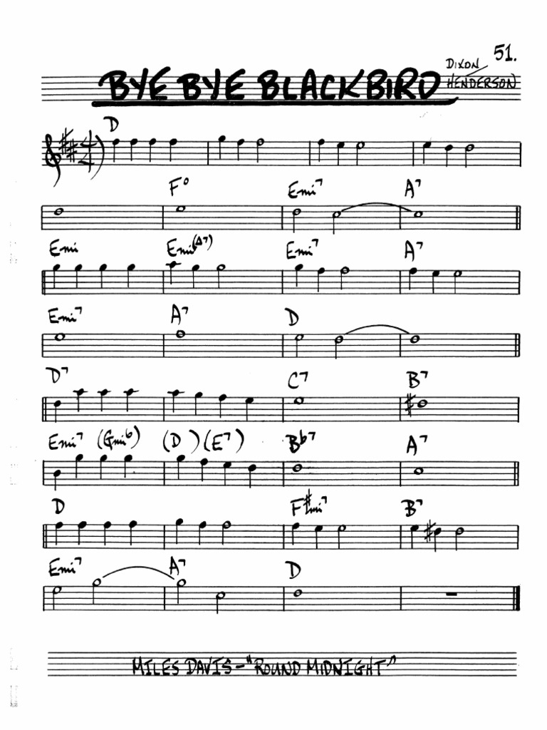 Bye Bye Blackbird Eb | PDF