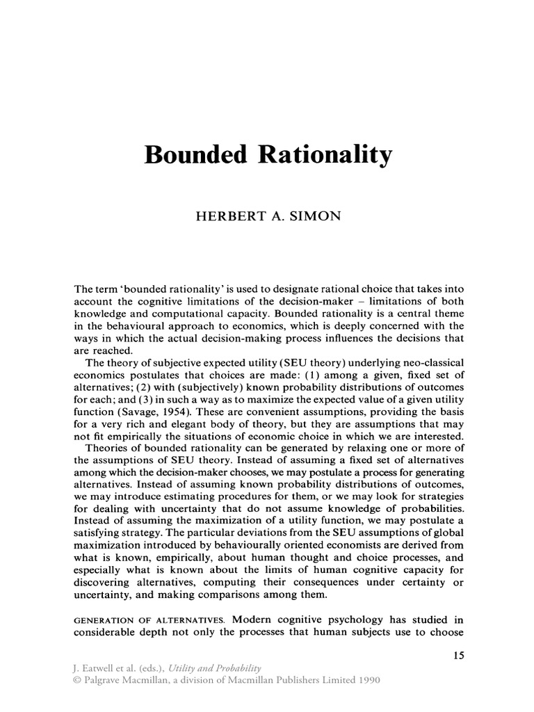 Understanding Bounded Rationality in Economics | PDF | Decision Making ...