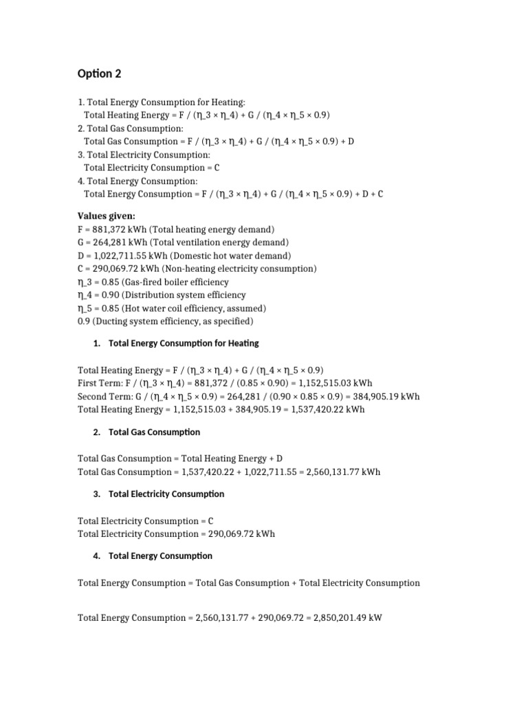 Option 2 Recalculations Detailed | PDF | Technology & Engineering