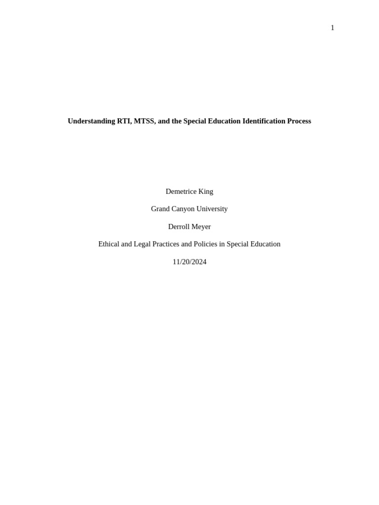 RTI, MTSS & Special Education Guide | PDF | Special Education ...