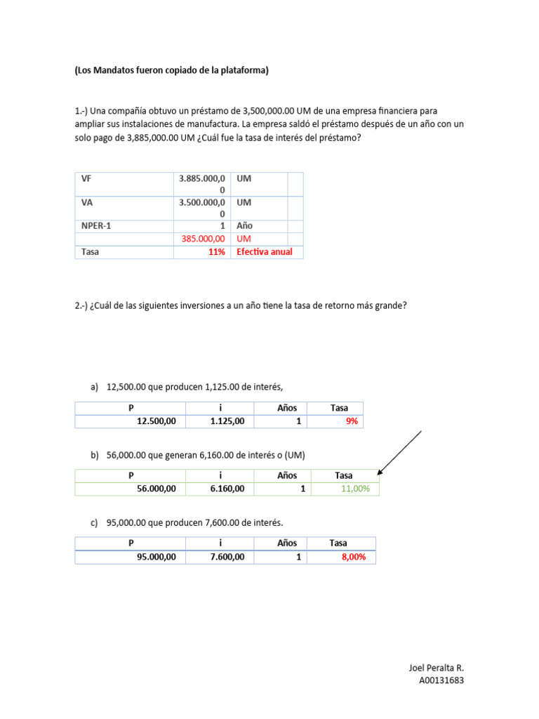 Peralta-Joel-A001311683-Unidad 1 Actividad 2 Tasa de Interés. | PDF ...