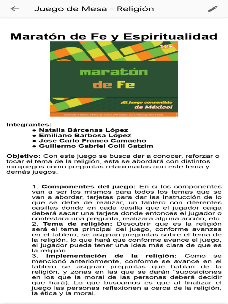 Juego de Mesa - Religión | PDF