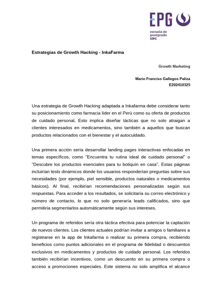 Estrategias de Growth Hacking para Inkafarma | PDF | Informática