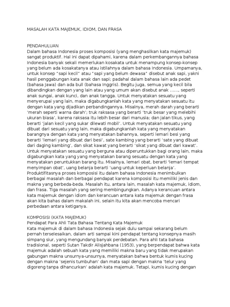 Masalah Kata Majemuk