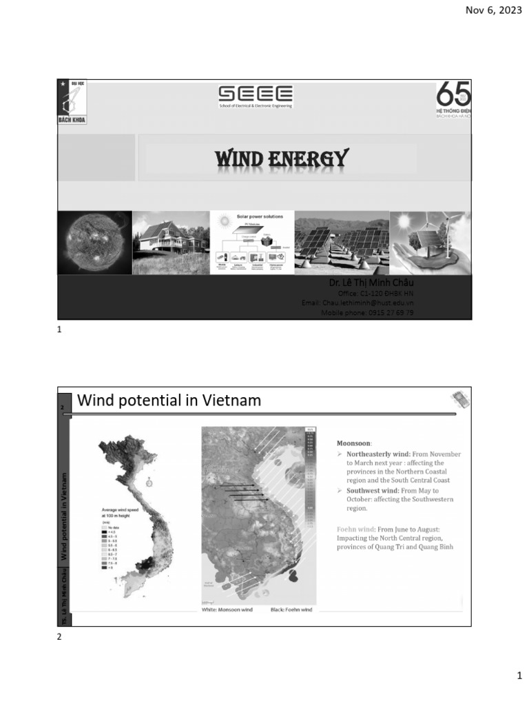 Chương 3 - Wind Energy - SV - Update | PDF | Wind Turbine | Wind Power