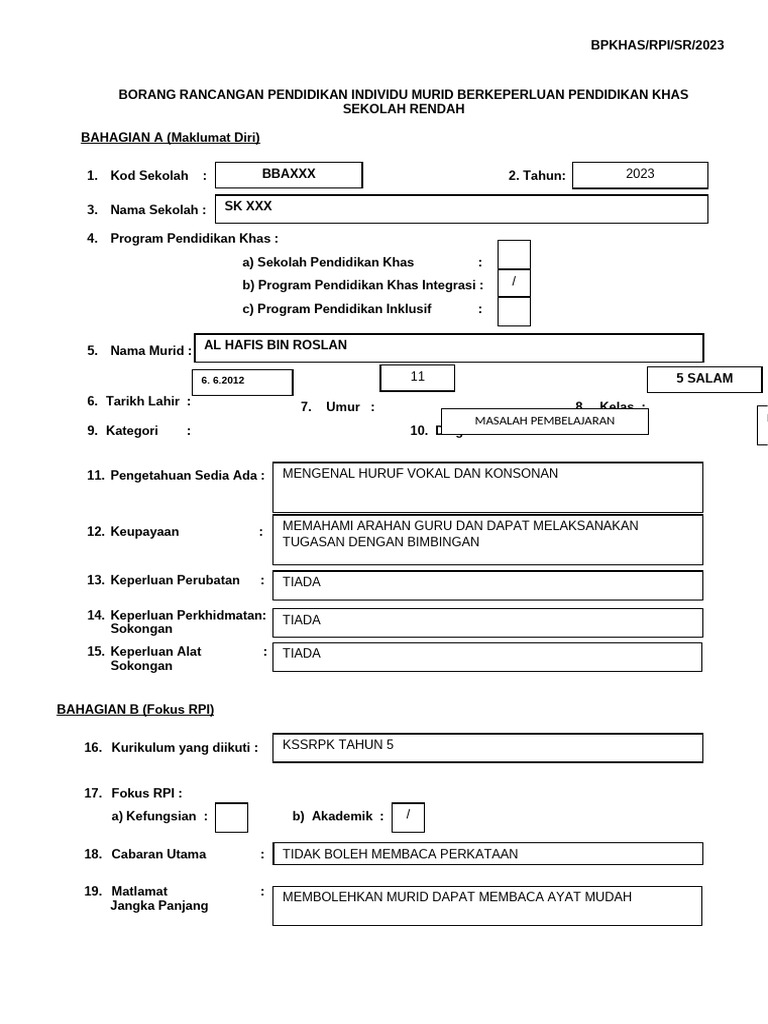 Rpi Fasa 1 (2) Akademik 1 | PDF