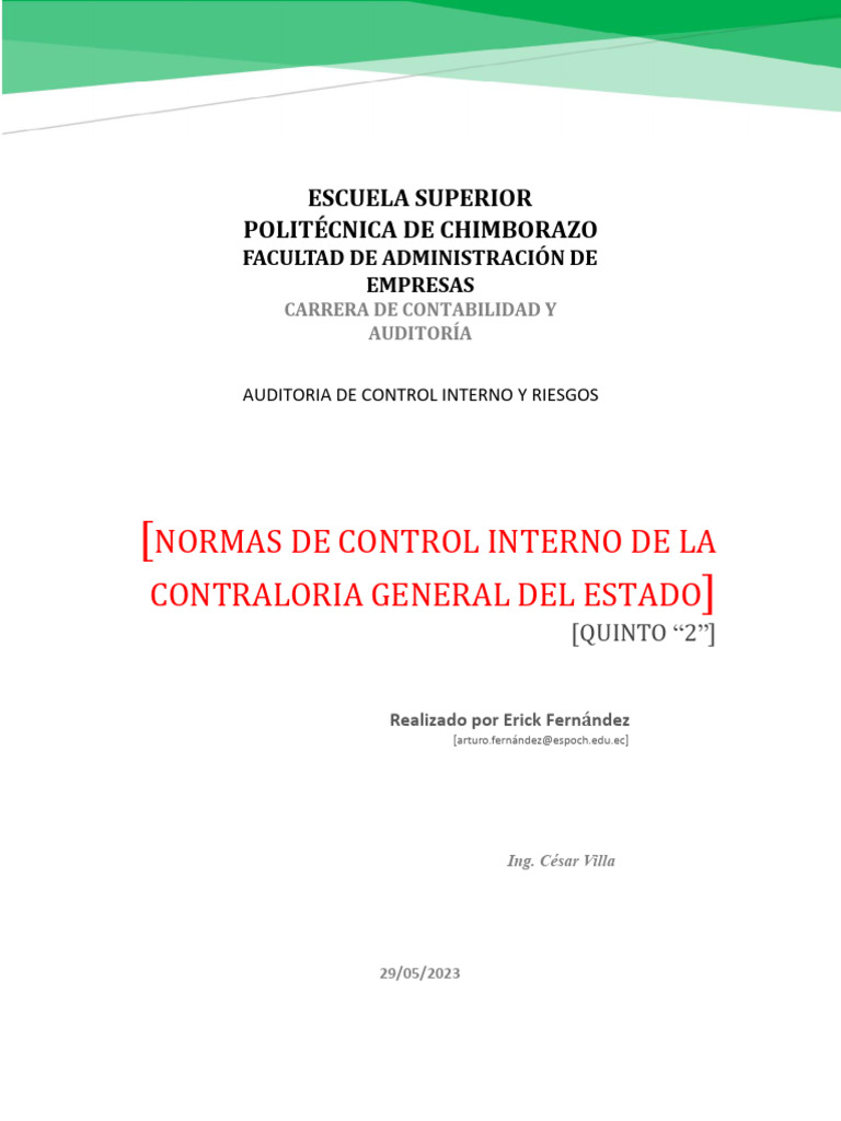 Manual de Control Interno | PDF | Auditoría | Riesgo