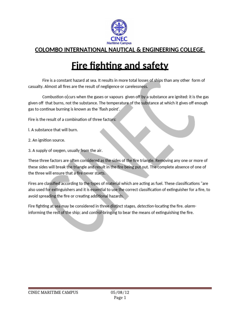 Fire Fighting And Safety Pdf Fires Firefighting