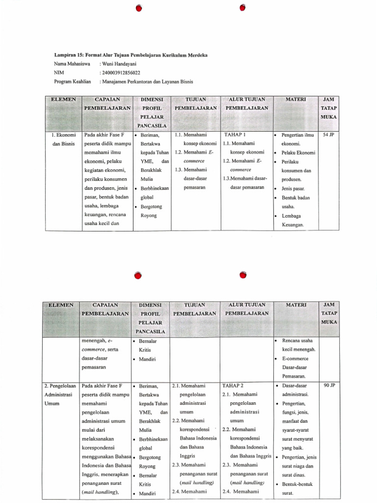 Format ATP Kurikulum Merdeka | PDF